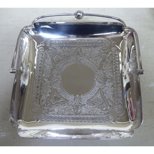 181 - Silver plated tableware: to include a three piece tea set 