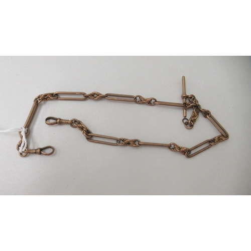 183 - A 9ct gold bar link watch chain