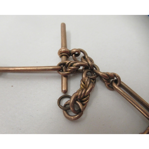 183 - A 9ct gold bar link watch chain