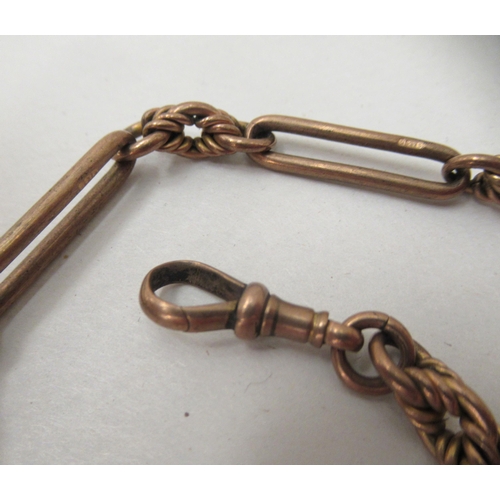 183 - A 9ct gold bar link watch chain