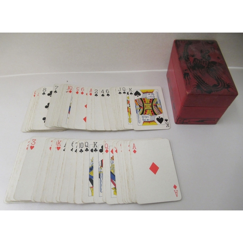 187 - A mixed lot: to include playing cards; Singer components; and a trench art ring