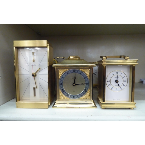 206 - Clocks: to include an Atlantic brass cased automatic mantel clock  8