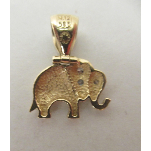 226 - A 14ct gold pendant, fashioned as an elephant