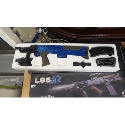 238 - Eight Airsoft guns: to include an L85 A2  boxed