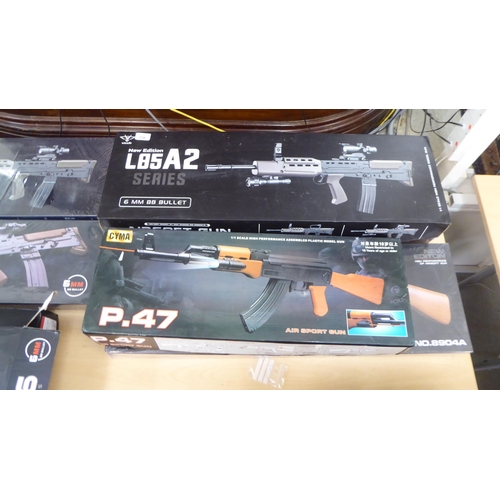 238 - Eight Airsoft guns: to include an L85 A2  boxed