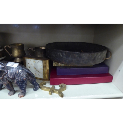 25 - Mainly 20thC decorative metalware: to include a model elephant  7