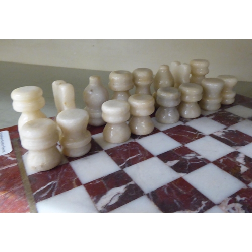 250 - A modern marble chess set  the board 10