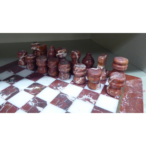 250 - A modern marble chess set  the board 10