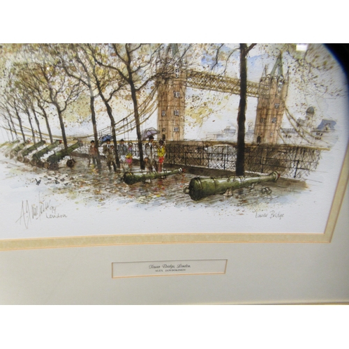 253 - Alex Jawdokimov - 'Tower Bridge'  pen & watercolour  bears a signature & dated '99... 