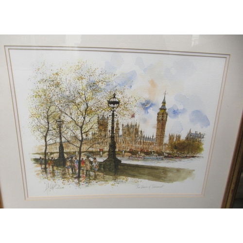 254 - Alex Jawdokimov - 'The Houses of Parliament'  pen & watercolour  bears a signature &am... 