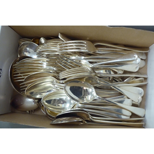 273 - Cutlery and flatware, mainly Old English pattern