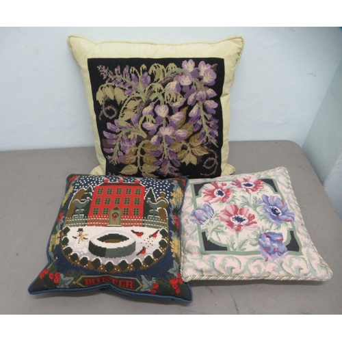 289 - Seven, mainly tapestry covered, scatter cushions