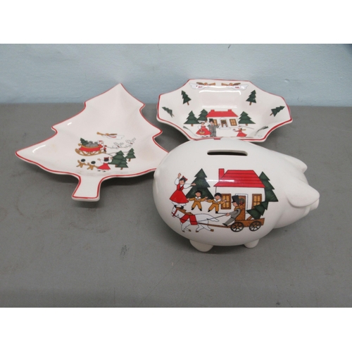 296 - Masons Ironstone Christmas Village pattern for 1983 teaware, designed by Marsten-Mandrajji