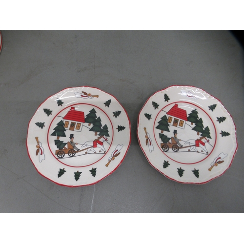 296 - Masons Ironstone Christmas Village pattern for 1983 teaware, designed by Marsten-Mandrajji