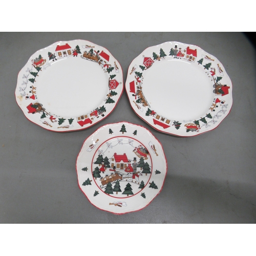 296 - Masons Ironstone Christmas Village pattern for 1983 teaware, designed by Marsten-Mandrajji