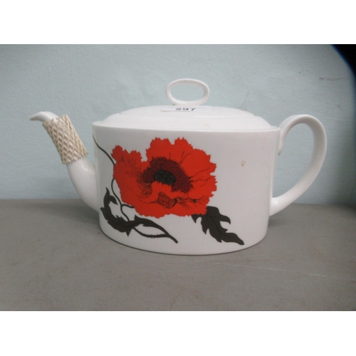 297 - Susie Cooper design for Wedgwood bone china Cornpoppy pattern teaware