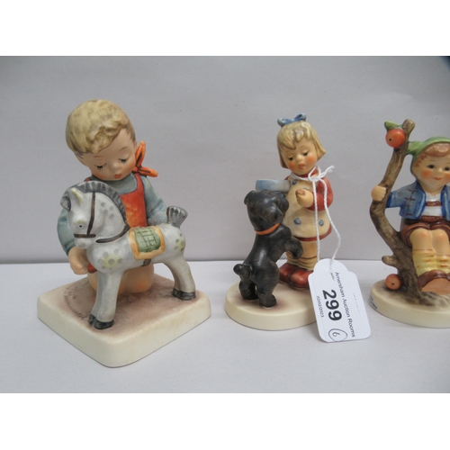 299 - Six Goebel china figures: to include a girl feeding a dog  4