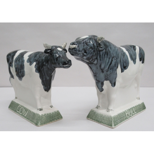 303 - Eleven items of Rye Pottery, mainly farmyard animals: to include 'Bull'  6