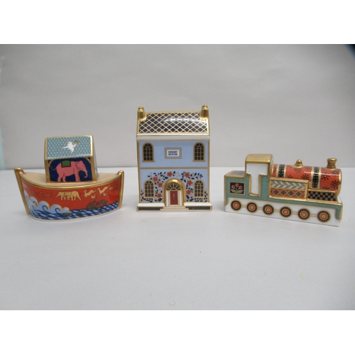 306 - Royal Crown Derby china ornaments: to include 'Noah's Ark'  3