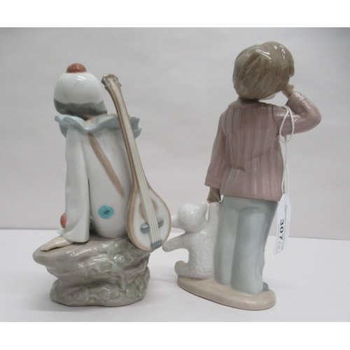 307 - Four Nao porcelain figures: to include a sleeping boy  6