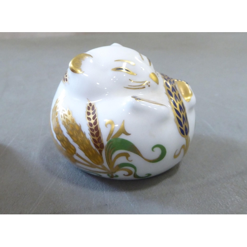 308 - Royal Crown Derby china paperweights and ornaments: to include two rabbits with gilt stoppers  ... 