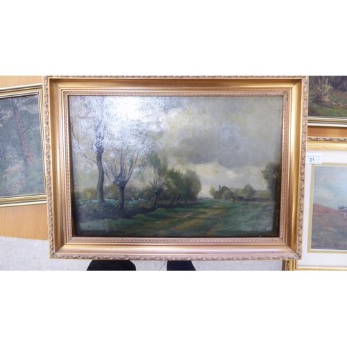 31 - Eight works attributed to WB Rowe (circa 1920s/30s) - similar landscapes & shoreline scenes  oil... 