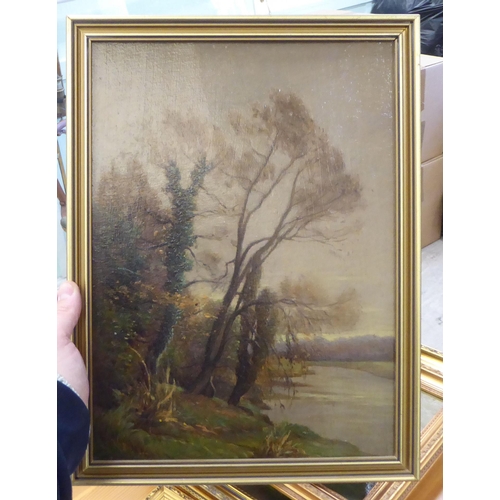 31 - Eight works attributed to WB Rowe (circa 1920s/30s) - similar landscapes & shoreline scenes  oil... 