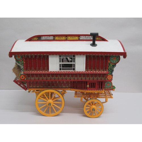 315 - A modern scratch built and handpainted model gypsy caravan  11