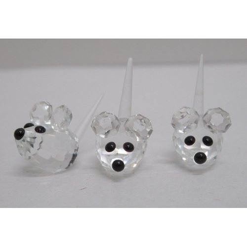 316 - Eight Swarovski Crystal ornaments: to include a Teddy bear  2.5