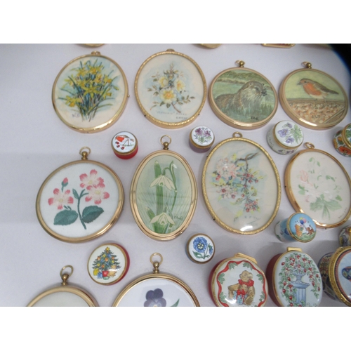 321 - Collectables: to include miniature oval prints and watercolours, mostly floral studies  some be... 