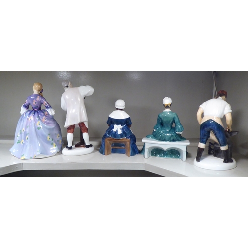 43 - Five Royal Doulton china figures: to include 'Nicola'  HN2839  7.5