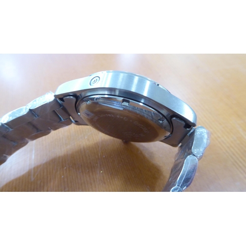 59 - A stainless steel cased and strapped wristwatch 