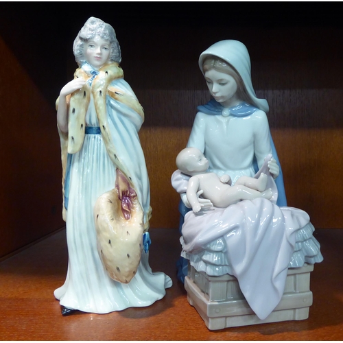 67 - Ceramics: to include a Nao porcelain figure, a mother and child  9