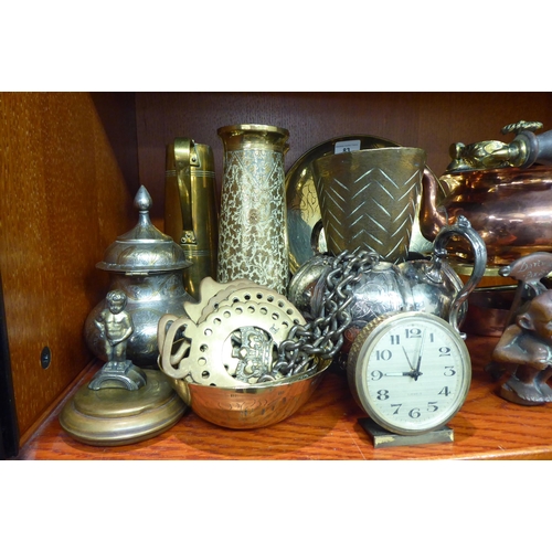 83 - Metalware: to include a late Victorian four piece silver plated tea set 