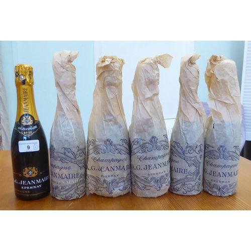 9 - Six bottles of AG Jeanmarie Epernay Brut Champagne