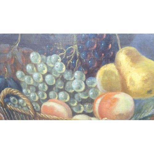 94 - 19thC British School - soft fruit and a basket on a table  oil on canvas  28