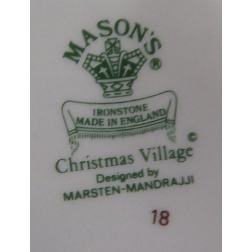 296 - Masons Ironstone Christmas Village pattern for 1983 teaware, designed by Marsten-Mandrajji