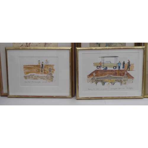 45 - Framed pictures and prints: to include David Kennard - a half length portrait&nbsp; watercolour&nbsp... 