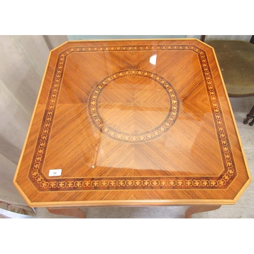 56 - A modern laminated teak effect combination games table, raised on square, tapered, cabriole legs&nbs... 