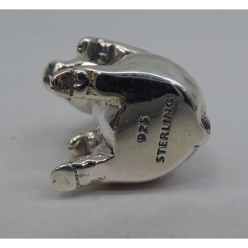 7 - A miniature silver ornament, a piglet&nbsp; stamped Sterling 925