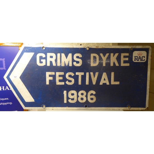 129 - An RAC print on card advertisement 'Grims Dyke Festival 1986'  16