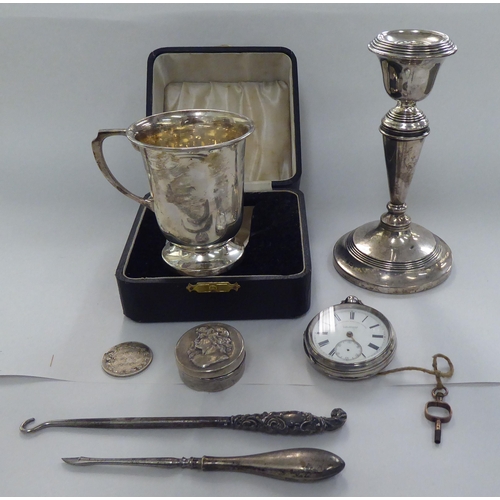 137 - Silver collectables: to include a Christening tankard  Birmingham 1933  boxed 