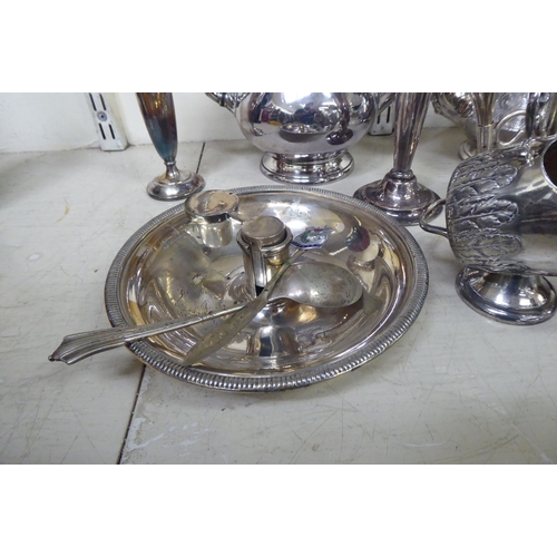 146 - Silver plated tableware: to include a trumpet design vase  9