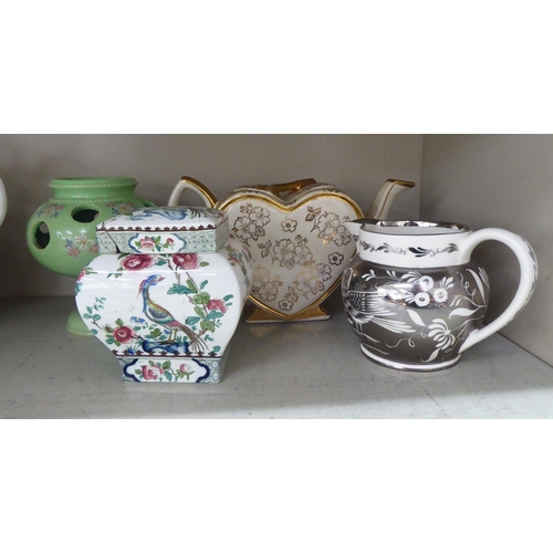 147 - Mainly 19thC ceramics: to include two Victorian porcelain teapots