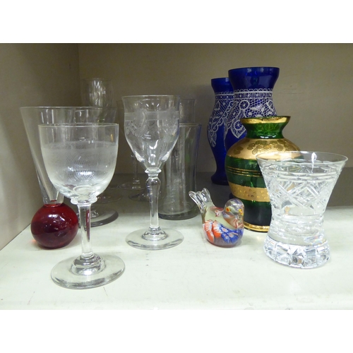 151 - Glassware: to include two cotton twist pedestal glasses 