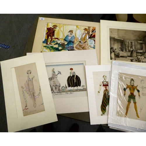 165 - Theatrical and similar themed works and prints  some signed  mixed sizes