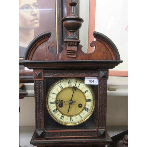 184 - Three late 19thC walnut cased clocks: to include a drop dial example; the 8 day movement faced by a ... 