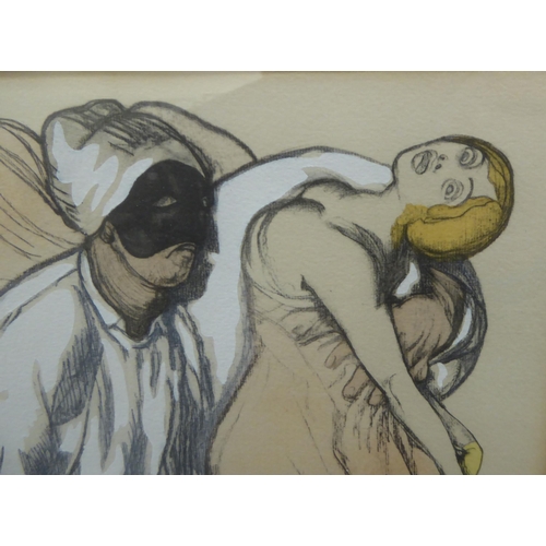 187 - After Bakst - a theatrical study  over painted print   7