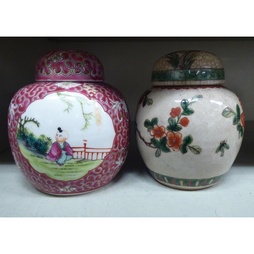 196 - Four 20thC Oriental porcelain ginger jars and covers  4