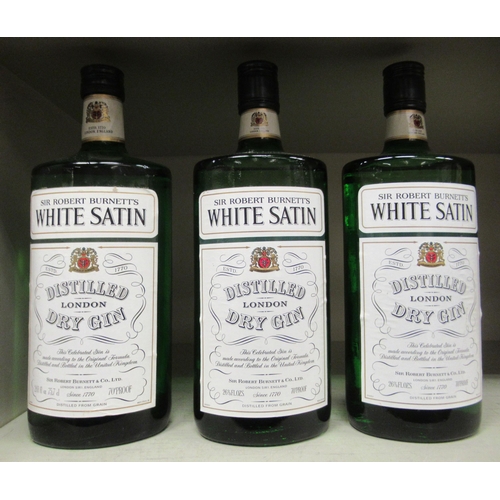 198 - Three 75cl bottles of Sir Robert Burnett's White Satin Dry Gin